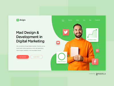 Digital Marketing Design Inspiration branding design illustration landing page ui website website concept website design website designer