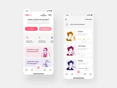 ROSA app — Conceptualización app codiv coronavirus productdesign ui