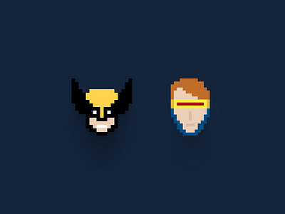 Wolverine & Cyclops pixel heads