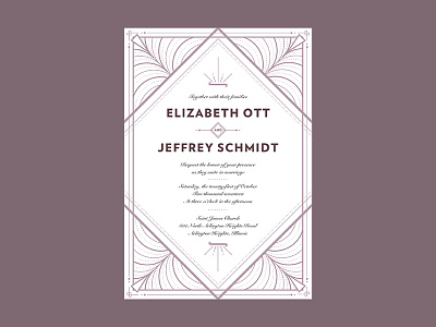 Liz & Jeff art deco art nouveau invitation wedding