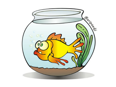 Fish in the tank aquarium art cartoon clipart design designer digital image doodle drawing fish fish in the tank illustration illustrator vector