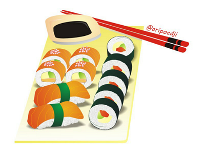 Sushi cartoon clipart doodle drawing food hungry illustration japanesefood sushi