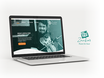 Zankar Music App - Website blue classical indian music screen turquoise ui webdesign website website concept white