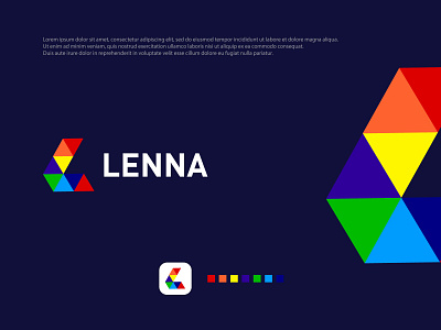 Rainbow color | L letter | Geometric logo
