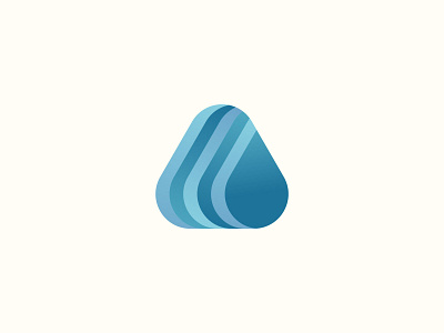 A letter with water drop and wave logo