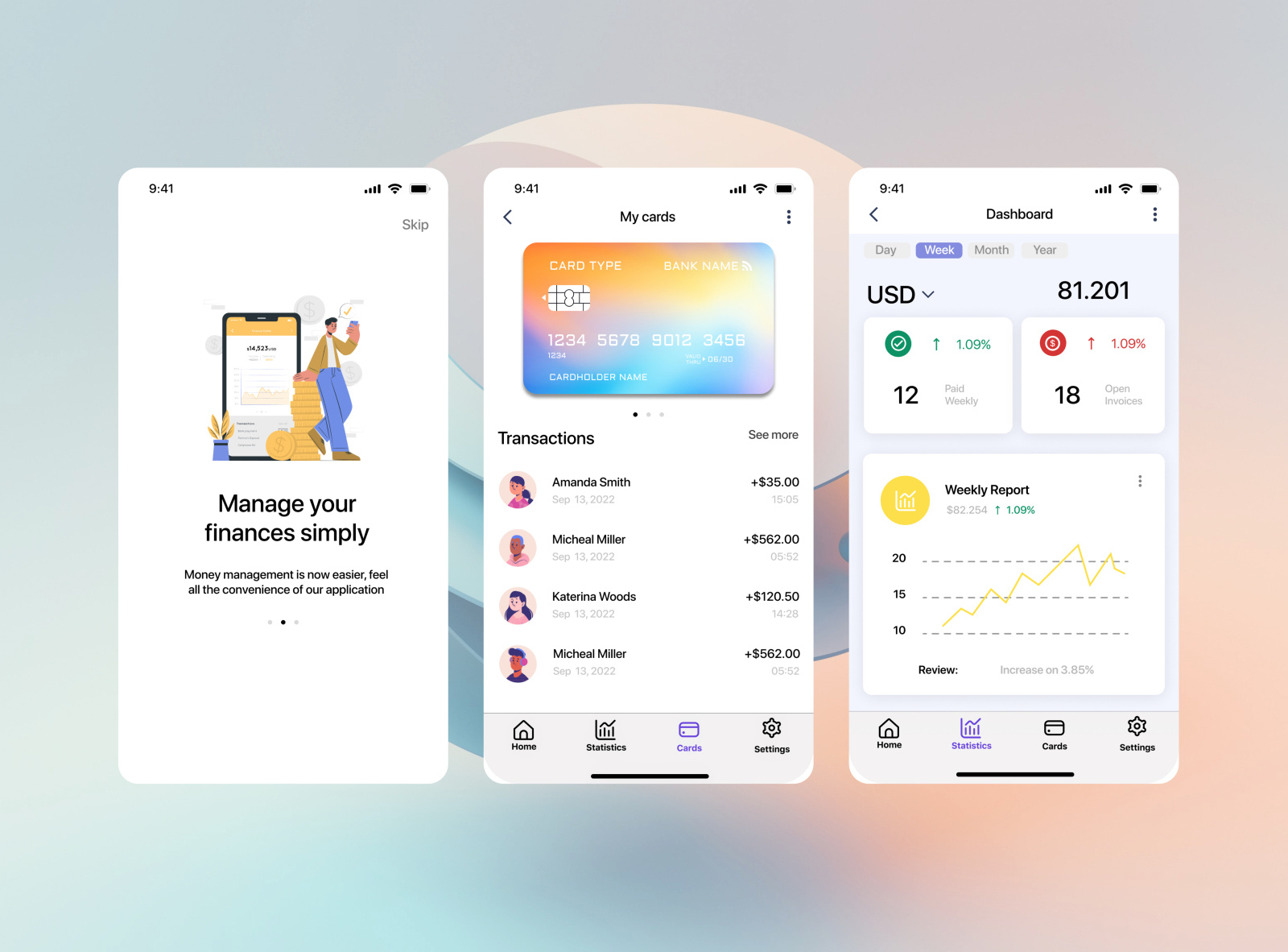 UI UX design mobile wallet by Aichurek Talgartbek on Dribbble