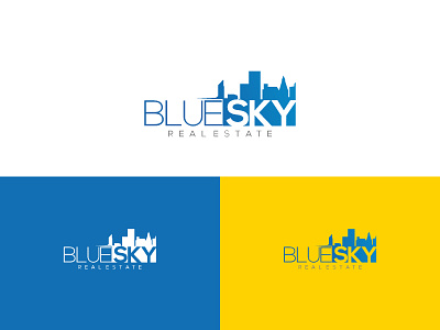 Blue-Sky Real-estate Logo Design branding design graphic design illustration logo vector