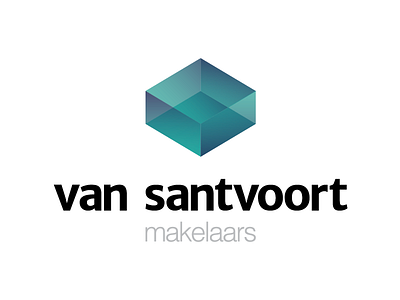 van Santvoort Makelaars box diamond grid home house logo real estate room
