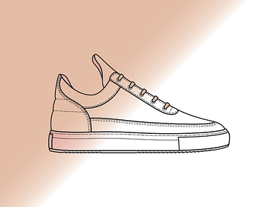 Filling Pieces Spraydient dutch filling pieces footwear gradient illustration minimalist painting pink sneakers spray paint