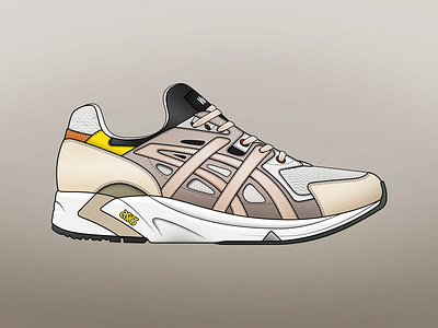 Wood Wood x ASICS Gel DS asics collaboration footwear gel ds illustration illustrator mesh photoshop sneakers w.w. wood wood