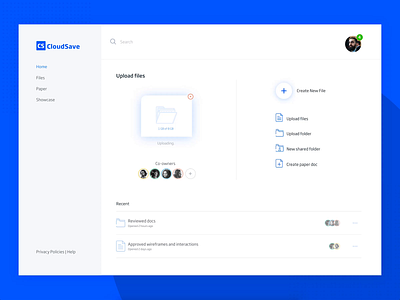 Cloud storage - File uploading interaction by Nishad Narayanan for ...
