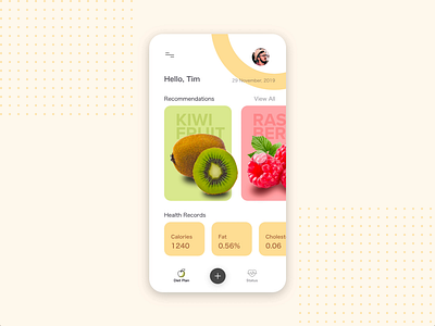 Nutrition App adobexd android concept fat fat burn fruits green illustration interaction ios mobile app nutrition ui uidesign ux vibrant workout