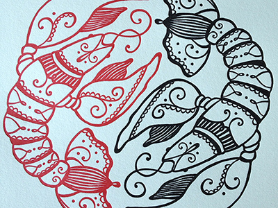 Crawfishletterpress drawing letterpress