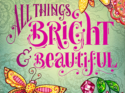 Bright Beautiful Journal cover-finish color hand lettering illustration pattern typography