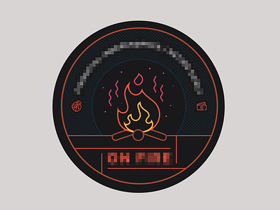 Flames badge fire flames vibrant