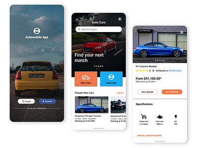 Automobile app | UI Design app auto automobile app car design drawing logo ui