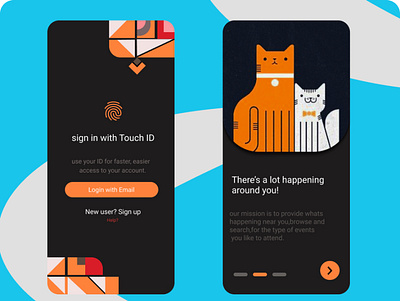 Sign in with Touch ID | UI Design abode dark design drawing illustration ui