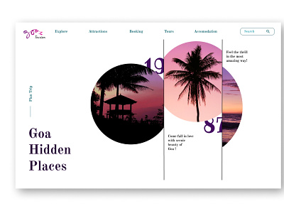 Goa Tourism landing page design goa illustration landing page photoshop ui webdesign