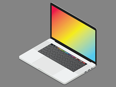 Macbook Pro Touch Bar apple illustration illustrator isometric lapttop mac macbook pro touch bar