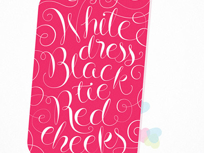 White Dress calligraphy custom lettering type typography