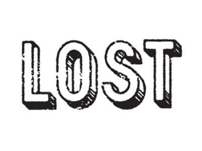 Lost distress lettering typography