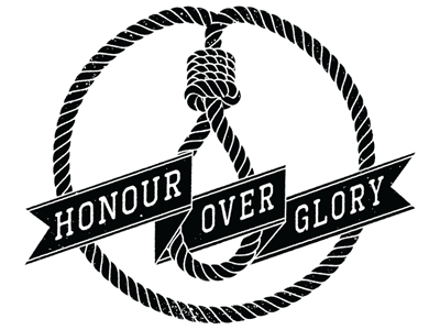 Honour Over Glory banner illustration noose rope texture