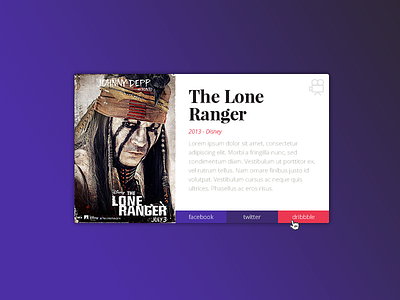 Social share 010 dailyui johnny debb the lone ranger