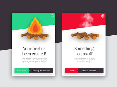 Flash Messages 011 cards chief correct dailyui fire flash messages wrong