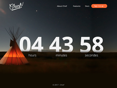 Countdown Timer 015 chief countdown dailyui landingspage teepee timer