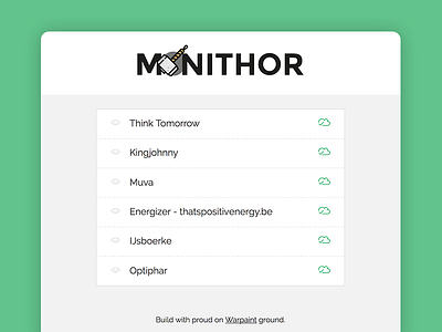 Monithor 🔨 design hammer ping servers service tool uptime ux