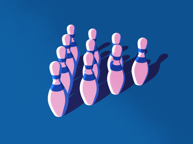 One of those days 3d animation balls blue bowling gif pink pins