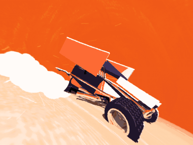 Sprint Racer 2d 3d animation buggy car drift drifting fast gif motion graphics orange race racing skidding speed sprint