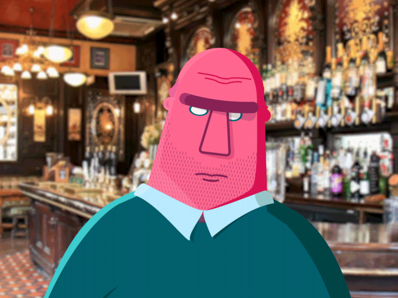 Pub Local angry animation character gif illustration local london man motion
