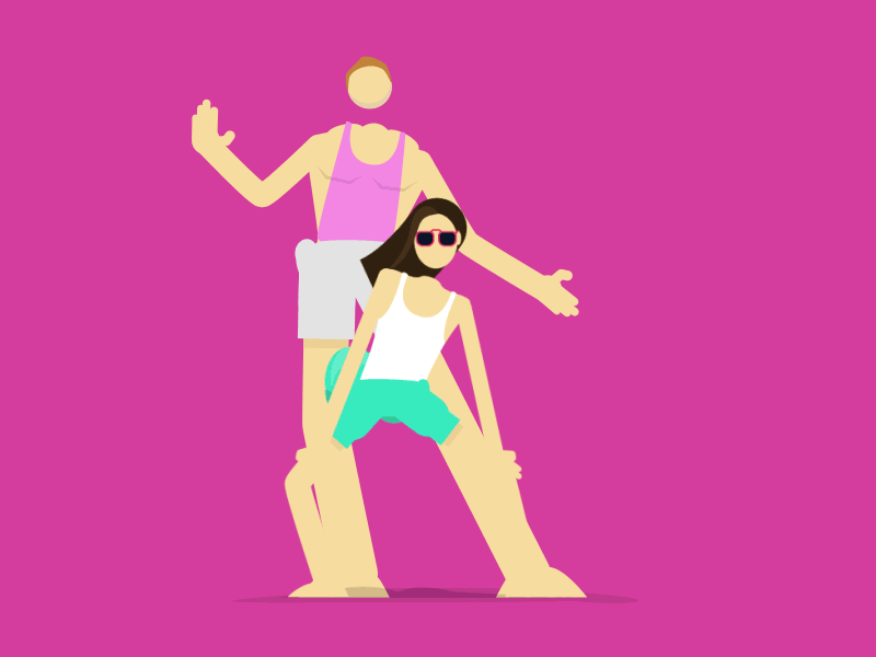 Wedding dancing after effects animation booty butt character couple dancing funky funny illustrations motion graphics pink