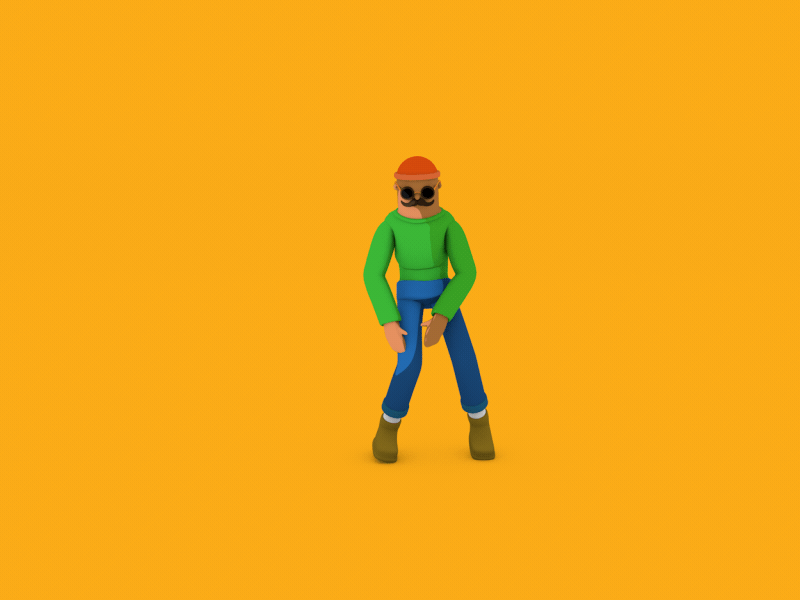Hipster Hop 3d animation c4d character character animation cinema 4d dancing design gif hipster illustration loop mixamo motion motion graphics