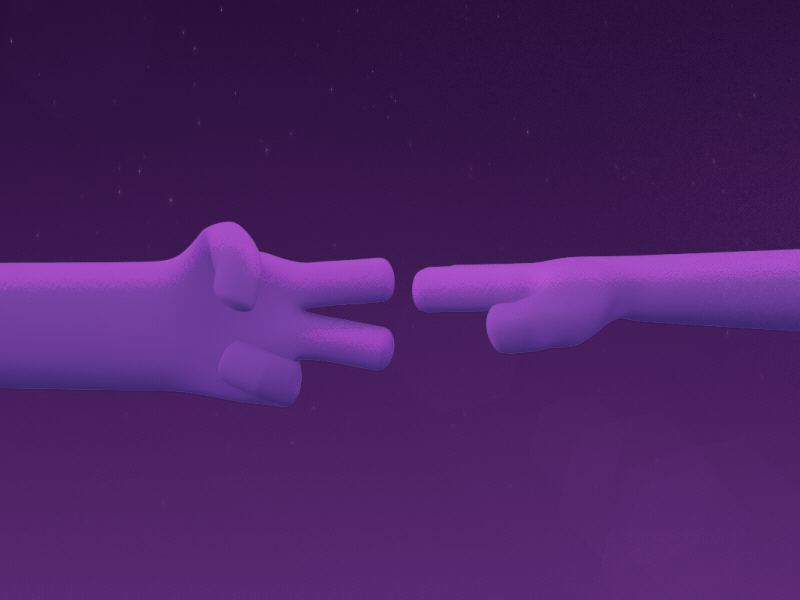 Rock...Paper...Ouch! 3d animation character cinema4d cut cutting games gif hands loop motion graphics purple
