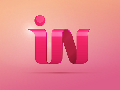 In Branding brand color gradient icon logo pink