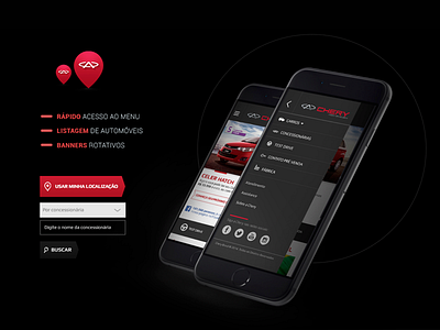 Mobile Site - Chery Br cars chery dark menu mobile responsive design site ui ux website