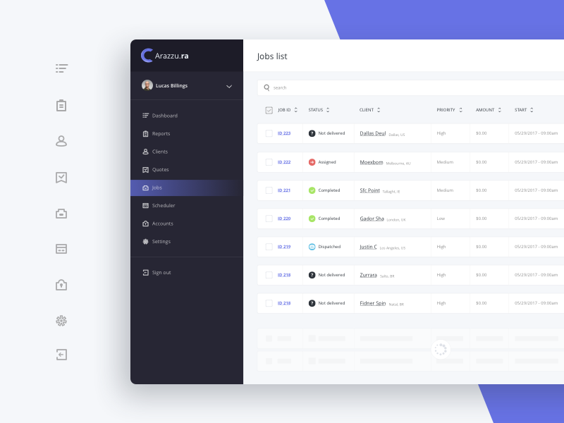 Jobs List Dashboard by Michel Koga on Dribbble