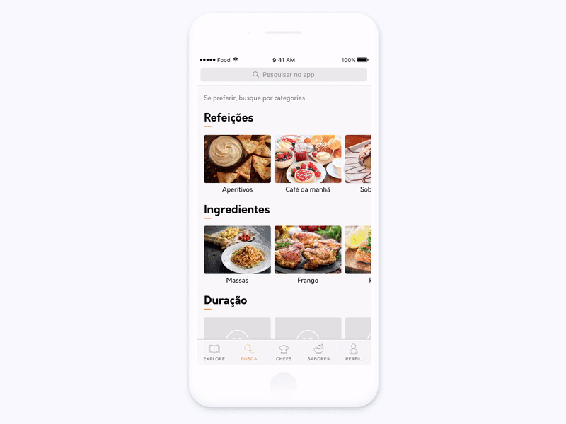 Search Filter app food motion principle search select transition ui
