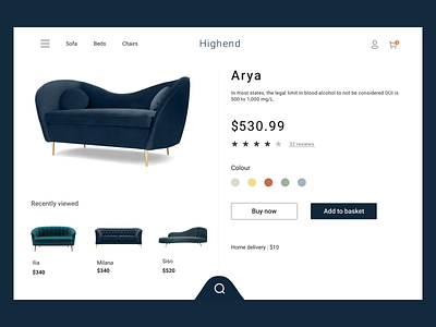 Product detail page design ui
