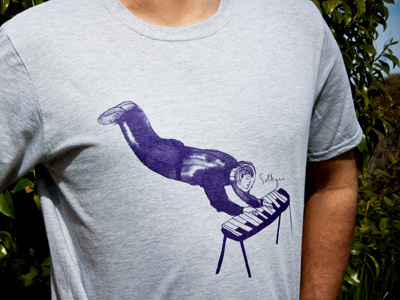 Space Musician band grey illustration purple tshirt watercolour