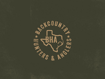 BHA Logo Concept anglers badge brand deer fish fishing hunters hunting logo logodesign texas texture typography