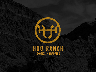 HHO Ranch Logo badge brand branding deer design hunting illustration logo monogram texas texture tx typography