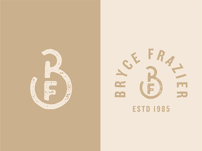 Bryce Frazier Logo badge bf branding country design logo monogram texas texture typography
