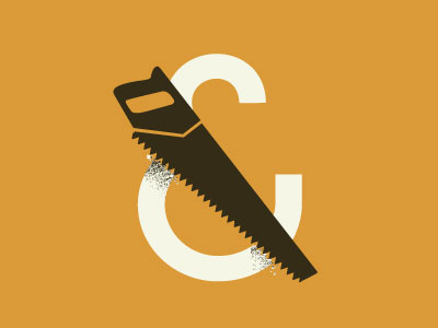 Amper\sand ampersand cut illustration logo mark saw texture type typography