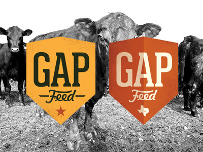 Gap Feed logo badge design feed store logo shield texas texture type typography vector