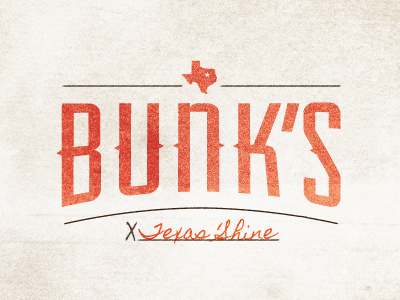 Bunk's 'Shine dallas design label liquor logo texas texture tx typography vector whiskey