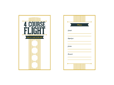 Four Course Flight - Menu card beer branding brewery flights food identity menu