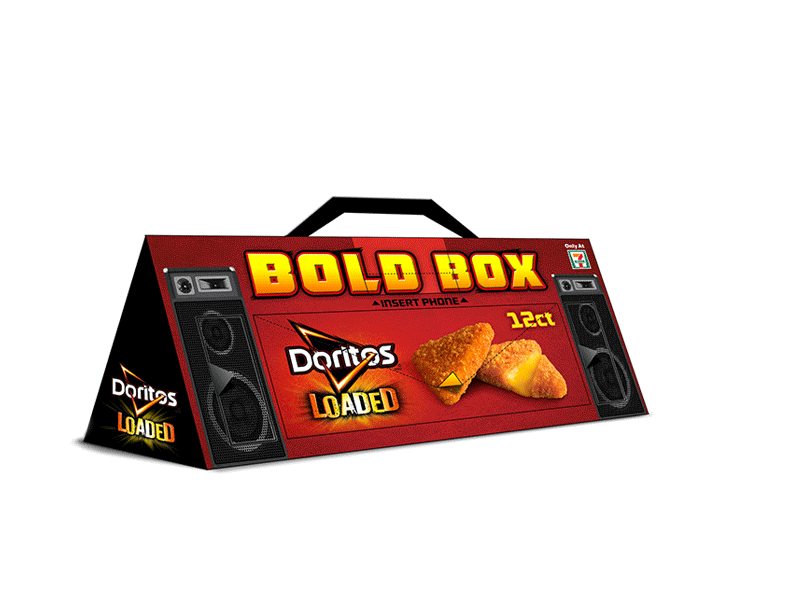 Bold Box for Doritos Loaded 3d box concept design doritos food gif iphone loaded package packaging speakers